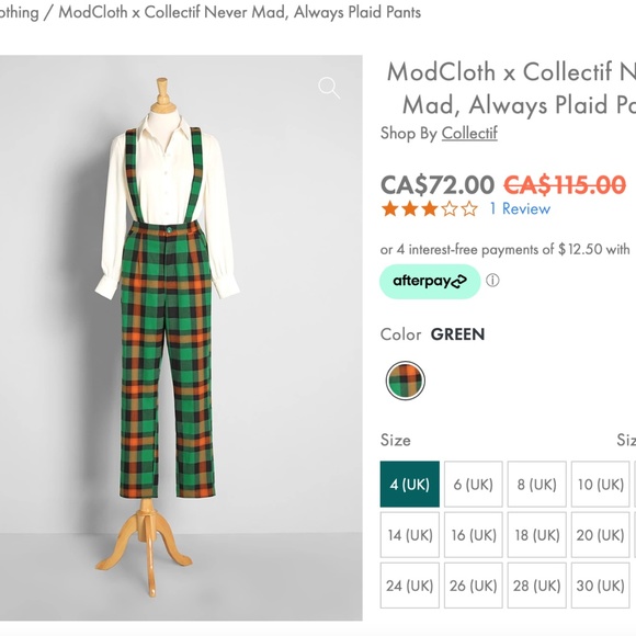 ModCloth x Collectif Never Mad, Always Plaid Pants - Picture 5 of 6